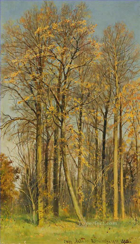 秋のナナカマドの木々の古典的な風景 Ivan Ivanovich油絵